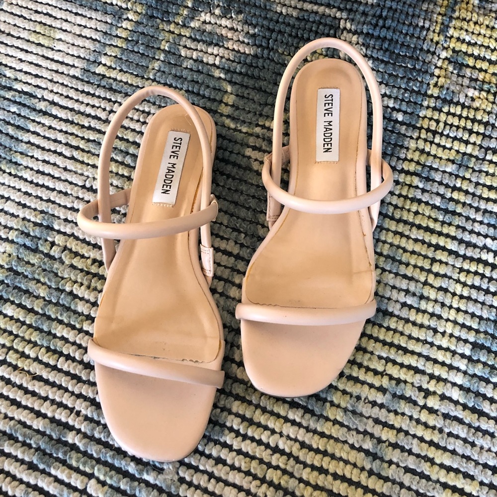 Steve Madden Strappy Low Heel Flat Sandel - Light Pink Nude